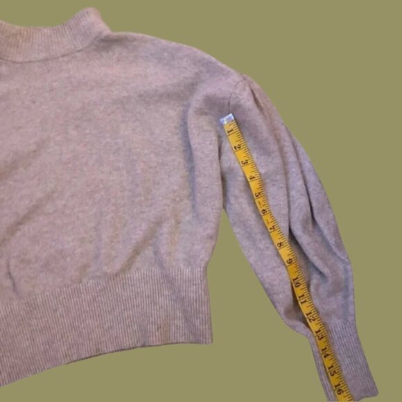 Buffalo David Bitton Taupe Turtleneck with Balloon Sleeves • XS - Picture 6 of 8